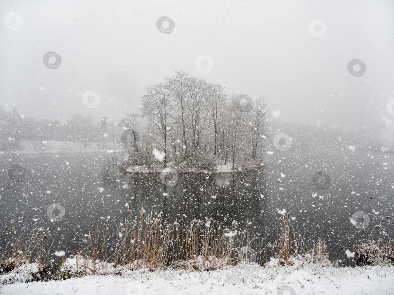 Скачать Зимний пейзаж в снегу. фотосток Ozero