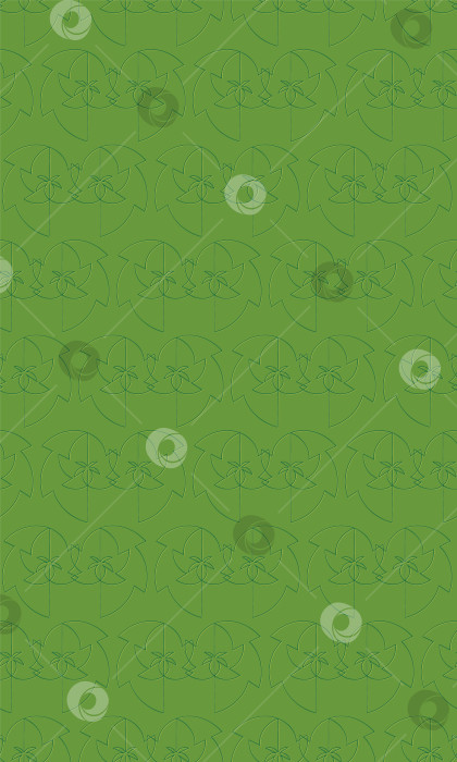 Скачать Абстрактные формы, как бы вдавленные, образуют бесшовный векторный узор на зеленом фоне. фотосток Ozero