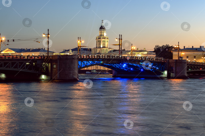 Скачать Дворцовый мост и здание Кунсткамеры фотосток Ozero