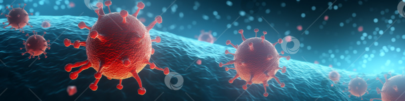Скачать Концепция баннера с коронавирусом в 3D. фотосток Ozero