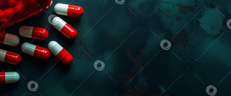 Скачать Баннер с капсулами на темном фоне. фотосток Ozero