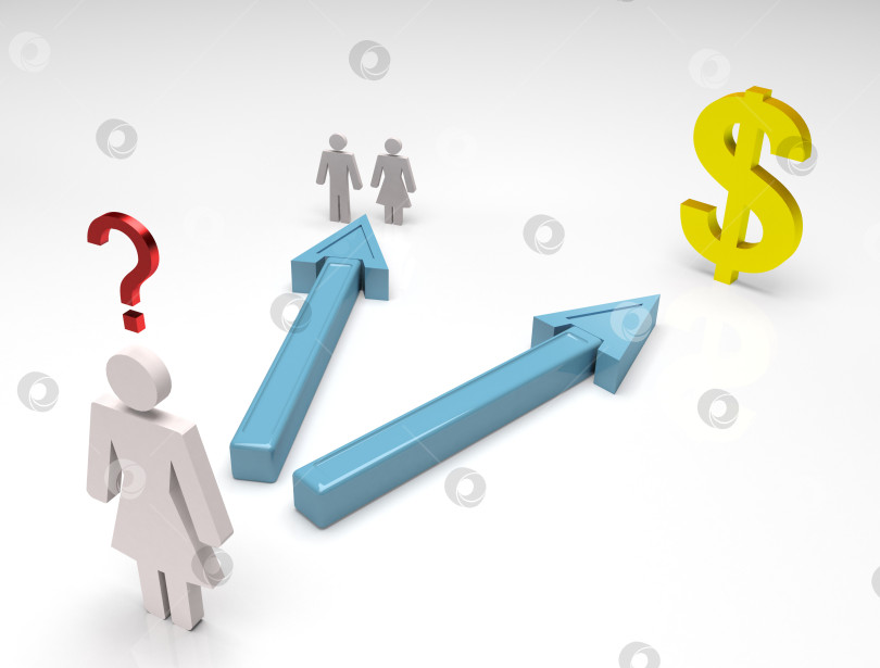 Скачать Задача выбора семьи или карьера (3D-карта) фотосток Ozero