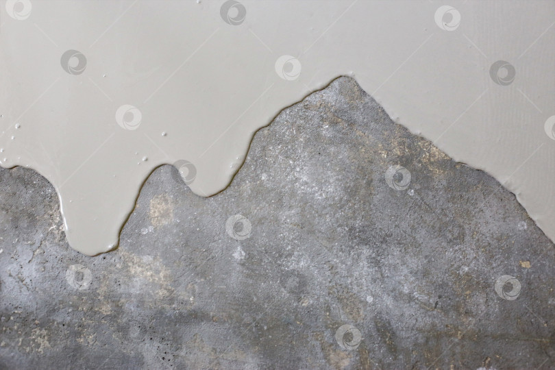 Скачать Бетонный пол окрашен в светло-серый цвет. Подрядчик покрасит пол в гараже, чтобы ускорить продажу дома фотосток Ozero