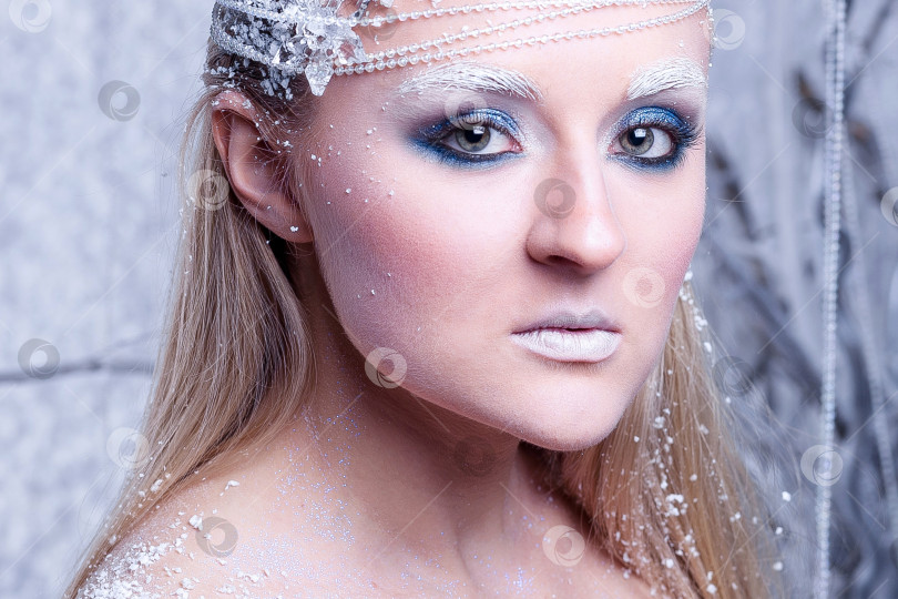 Скачать Портрет красивой девушки на морозе фотосток Ozero