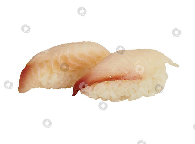 Скачать Свежие суши - традиционная японская еда на белом фоне фотосток Ozero