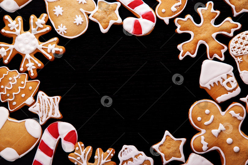 Скачать Рождественские пряники. Рождественский и новогодний фон фотосток Ozero