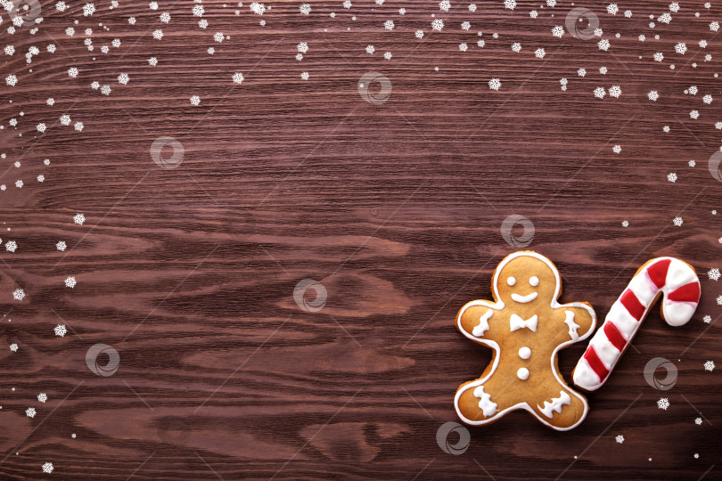 Скачать Рождественские пряники. Рождественский и новогодний фон фотосток Ozero