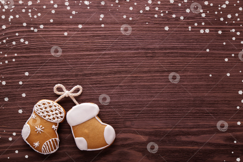 Скачать Рождественские пряники. Рождественский и новогодний фон фотосток Ozero