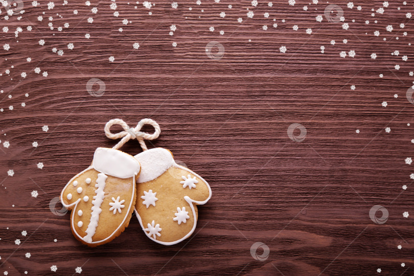 Скачать Рождественские пряники. Рождественский и новогодний фон фотосток Ozero