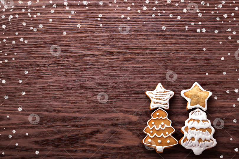 Скачать Рождественские пряники. Рождественский и новогодний фон фотосток Ozero