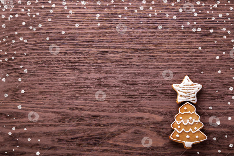 Скачать Рождественские пряники. Рождественский и новогодний фон фотосток Ozero