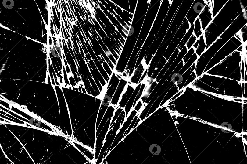 Скачать Трещины на льду или стекле на черном фоне фотосток Ozero