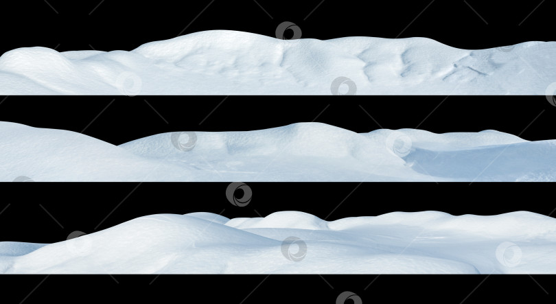 Скачать Снежные заносы на черном изолированном фоне.  фотосток Ozero