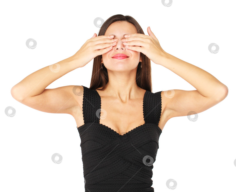 Скачать Красивая молодая девушка с закрытыми глазами фотосток Ozero