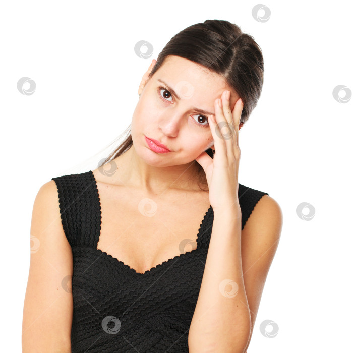 Скачать Грустная брюнетка фотосток Ozero