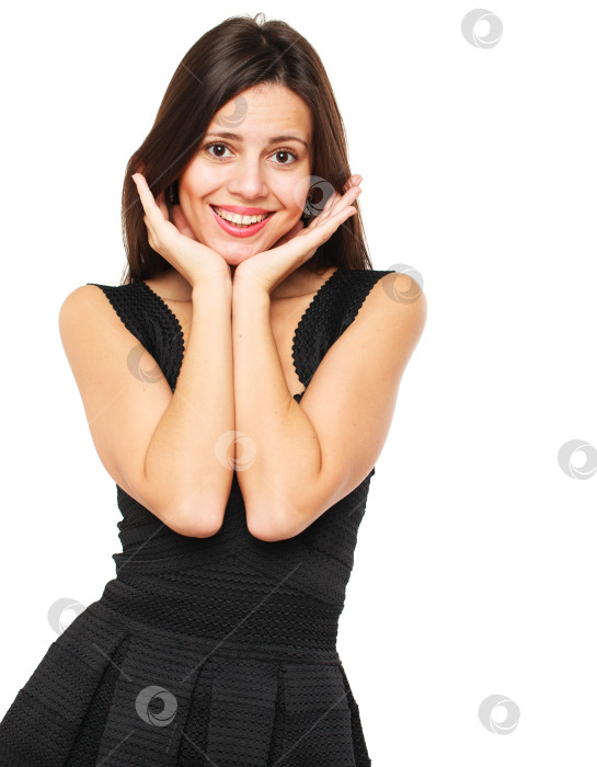 Скачать Удивленная счастливая молодая женщина фотосток Ozero