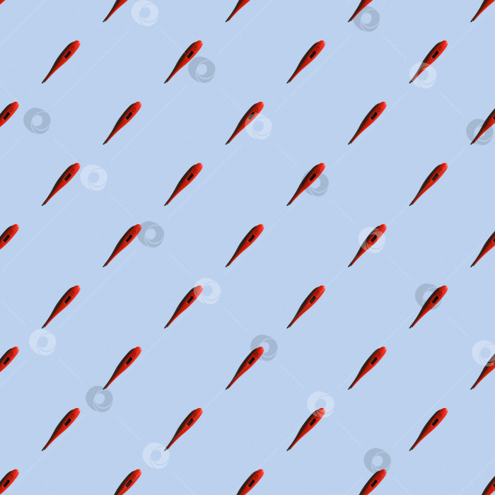 Скачать Электронный термометр на синем фоне, бесшовный узор. фотосток Ozero