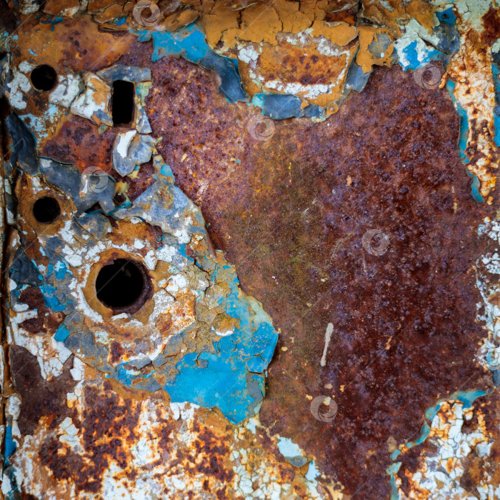 Скачать Ржавчина, сталь, фон. Отслаивается старая краска. фотосток Ozero