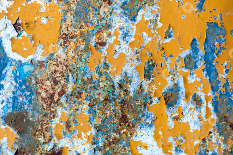 Скачать Ржавчина, сталь, фон. Отслаивается старая краска. фотосток Ozero