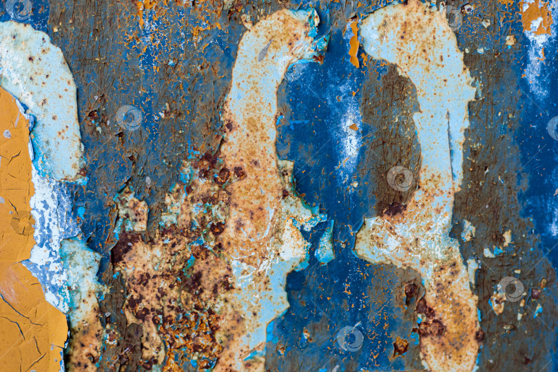Скачать Ржавчина, сталь, фон. Отслаивается старая краска. фотосток Ozero