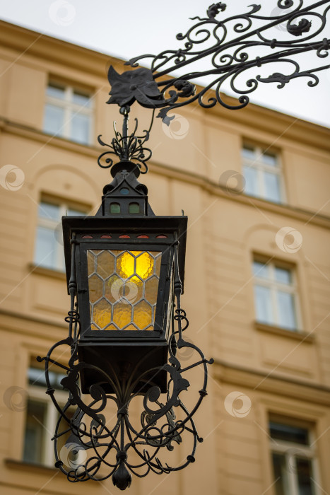 Скачать Роскошный винтажный уличный фонарь из черного металла фотосток Ozero