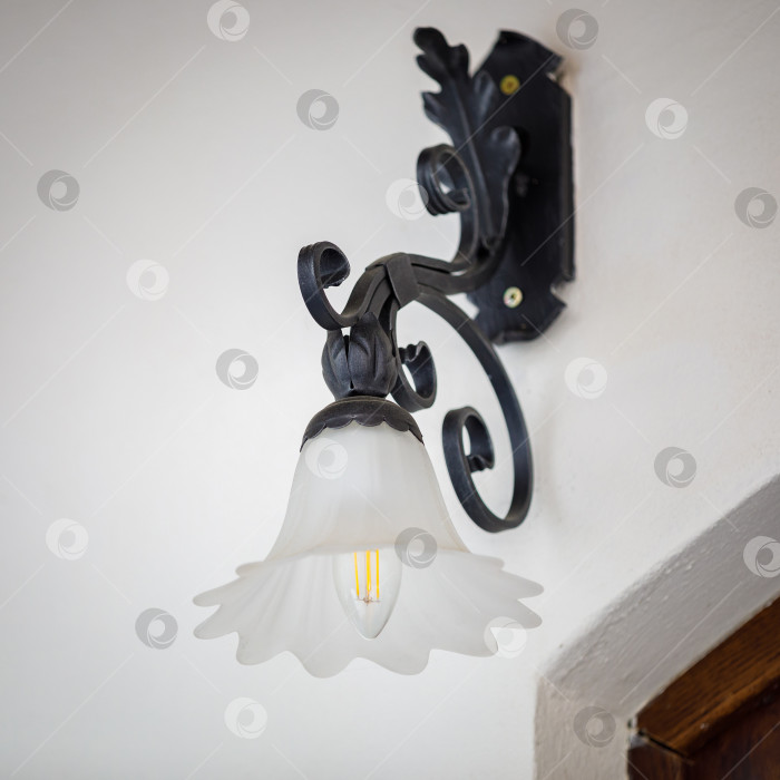 Скачать Роскошный винтажный уличный фонарь из черного металла фотосток Ozero