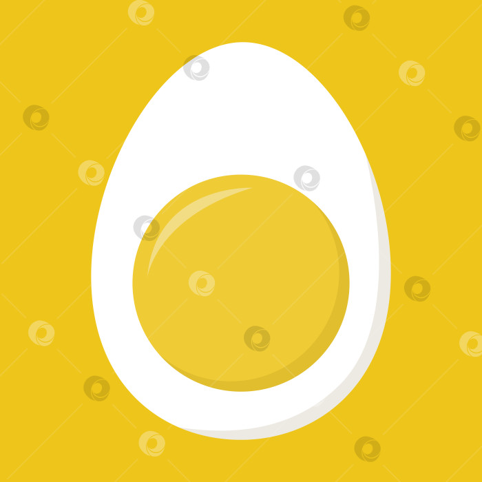 Скачать Минималистичная иллюстрация яйца на желтом фоне в плоском стиле фотосток Ozero