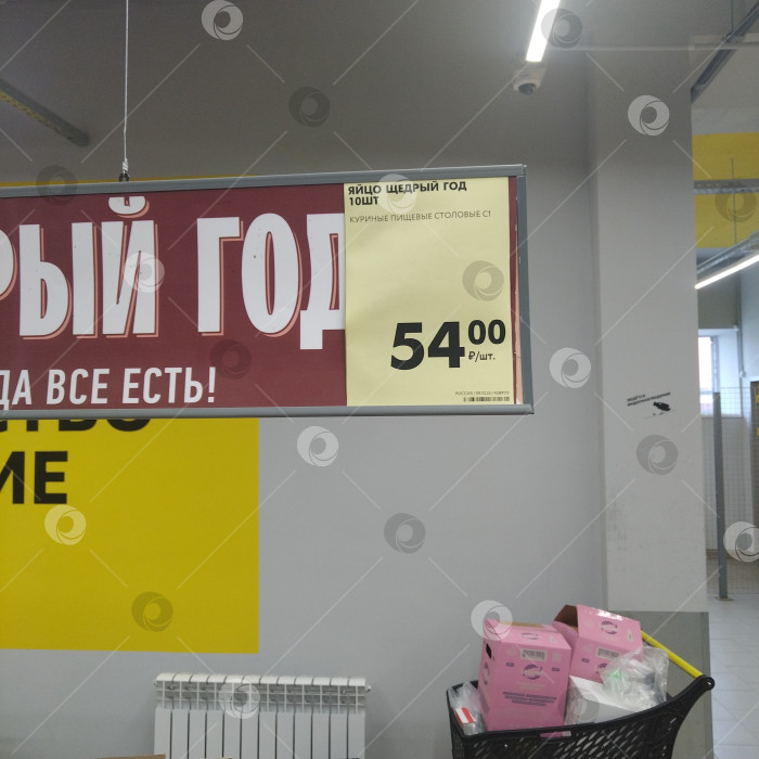 Скачать Отдел куриных яиц в магазине "Чижик". фотосток Ozero