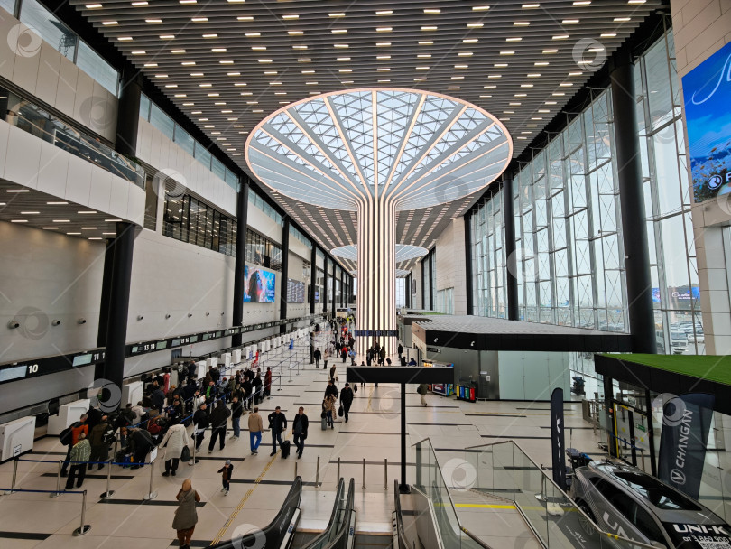 Скачать Аэропорт Толмачёво внутри, ​Международный аэропорт имени А.И. Покрышкина в городе Новосибирск. Аэропорт Толмачево, Международный аэропорт имени Покрышкина в Новосибирске фотосток Ozero