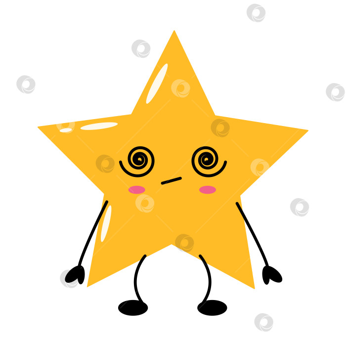 Скачать Головокружительный кавайный звездный персонаж с забавным личиком фотосток Ozero