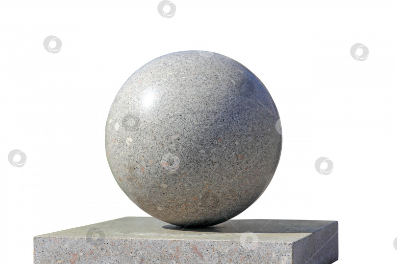Скачать Сферы из серого гранита, выделенные на белом фоне фотосток Ozero