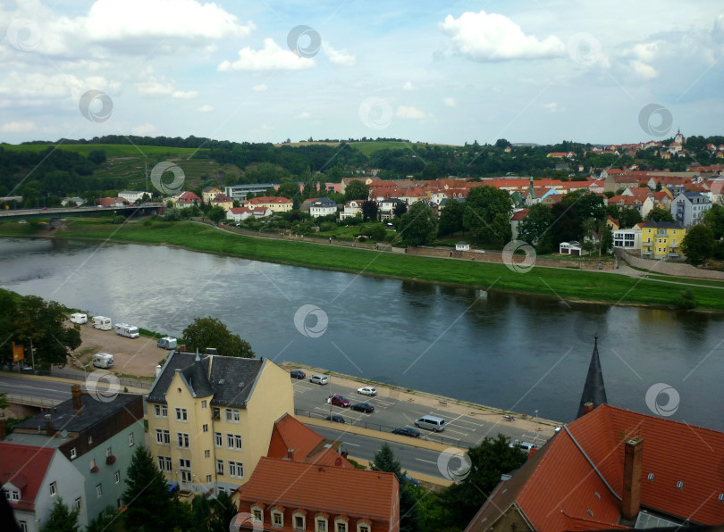 Скачать Городской пейзаж, город Мейсен, Германия фотосток Ozero