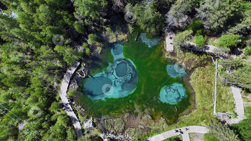 Скачать Гейзерное озеро аэрофотосъёмка фотосток Ozero