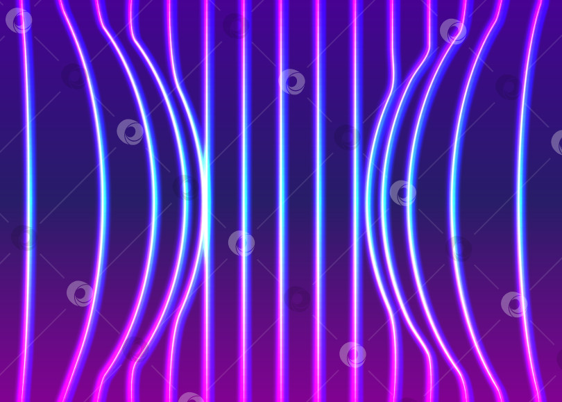 Скачать Фон из неоновых линий со светящимся новым ретро-стилем vapor wave 80-х годов фотосток Ozero