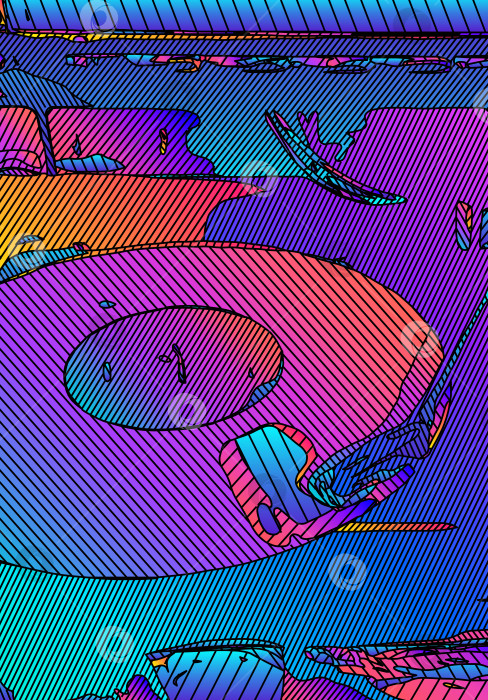 Скачать Абстрактный яркий фон с яркими цветовыми градиентами и линиями фотосток Ozero