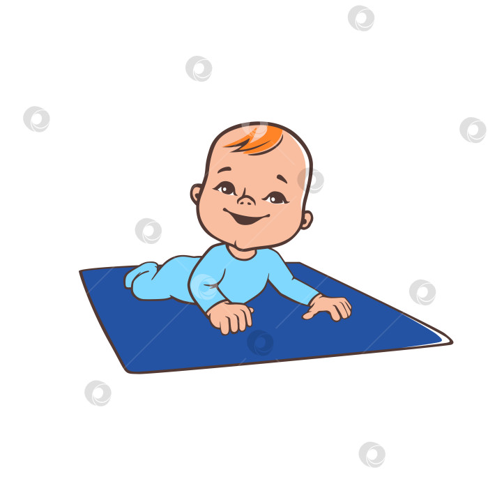 Скачать ползающий ребенок на коврике фотосток Ozero