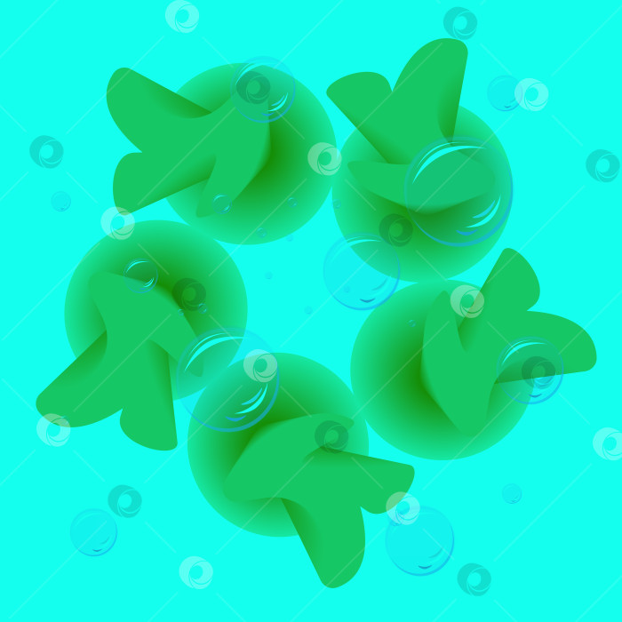 Скачать Абстрактная композиция с необычными зелеными растениями в воде. фотосток Ozero