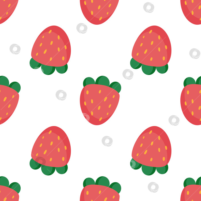 Скачать Набор узоров для летней кокетки с клубникой. Простой и милый принт для детей фотосток Ozero