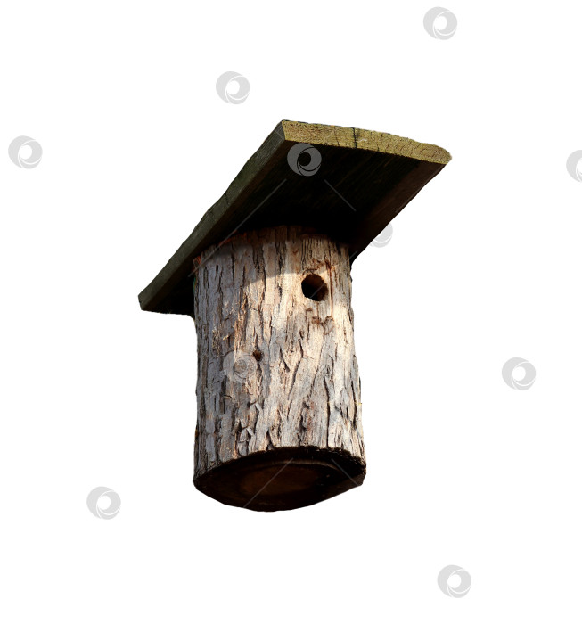 Скачать Самодельный скворечник в виде бревна с отверстием фотосток Ozero
