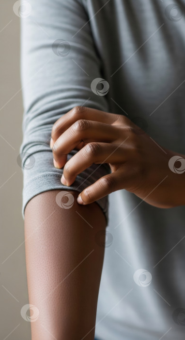 Скачать Афроамериканка чешет свою зудящую руку. фотосток Ozero