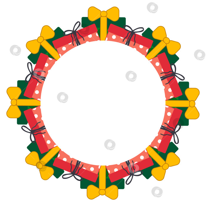 Скачать Круглая рамка для рождественских подарочных коробок фотосток Ozero