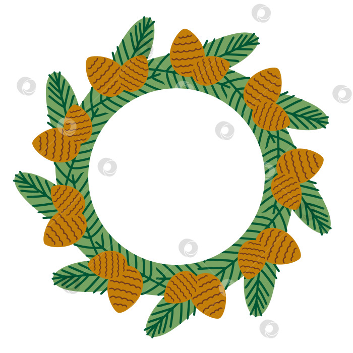 Скачать Рождественский венок из сосновой шишки и еловой ветки фотосток Ozero