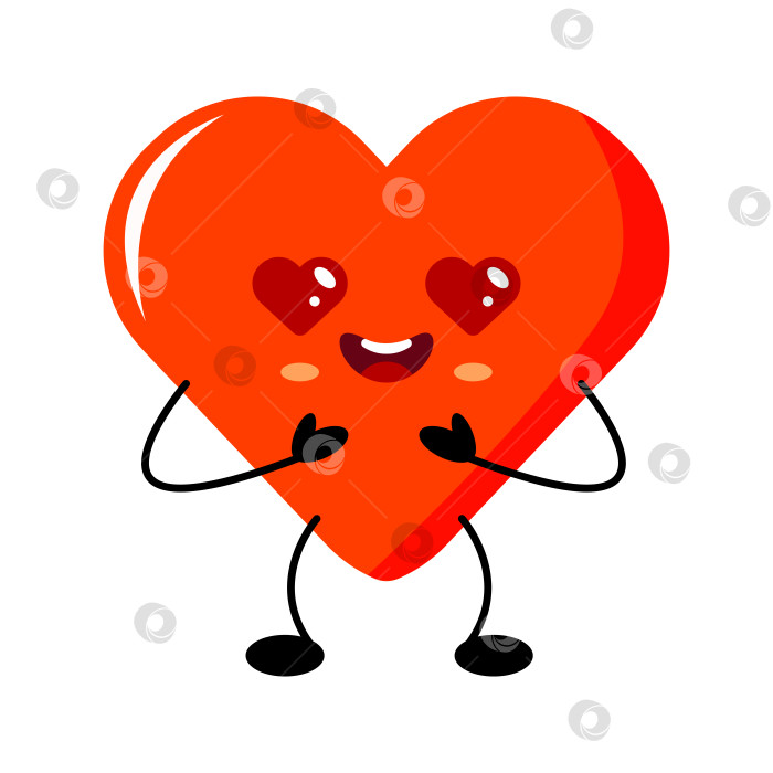 Скачать Милый персонаж в виде сердца с иллюстрацией любящих глаз фотосток Ozero