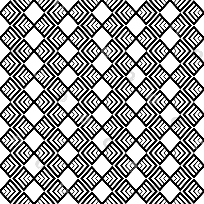 Скачать Черные ромбы в бесшовном векторном геометрическом узоре. фотосток Ozero