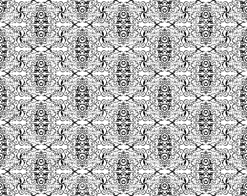 Скачать Бесшовный векторный узор из черных элементов в стиле каракулей. фотосток Ozero