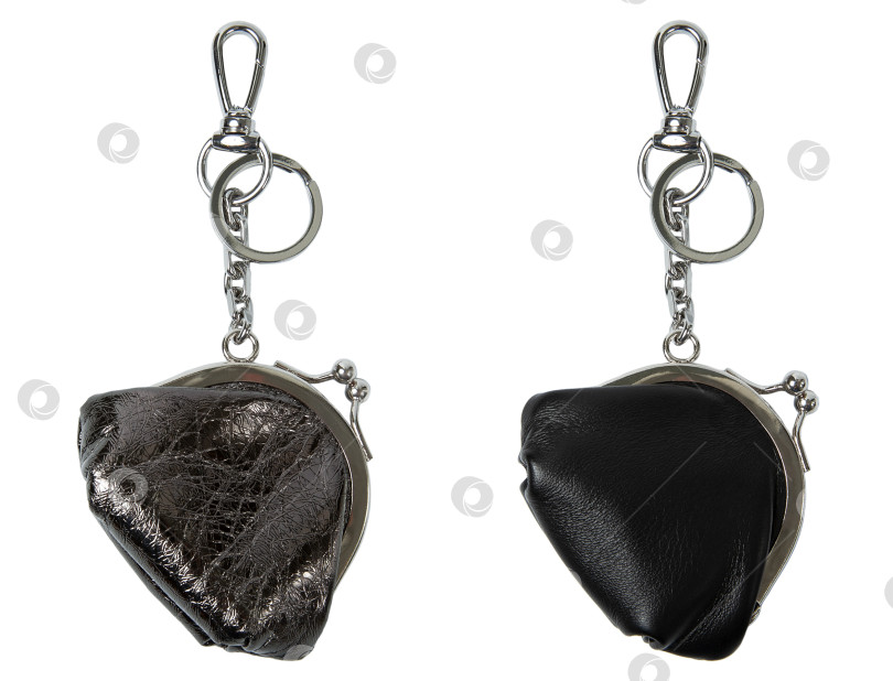 Скачать Два кожаных кошелька на белом фоне фотосток Ozero