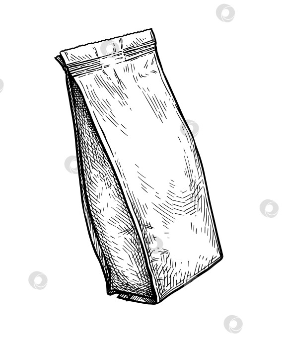 Скачать Набросок тушью в пакетиках с кофе и чаем. фотосток Ozero