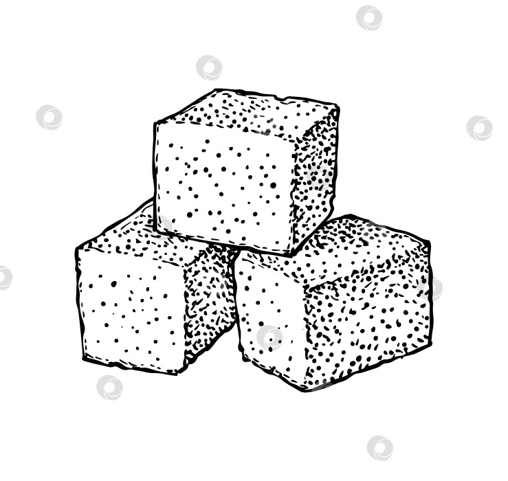 Скачать Набросок тушью в виде кубиков сахара. фотосток Ozero