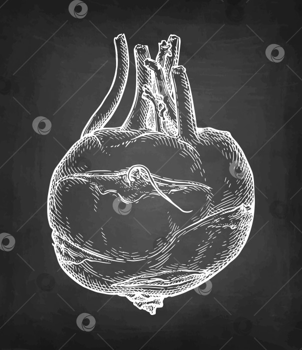 Скачать Набросок кольраби мелом фотосток Ozero