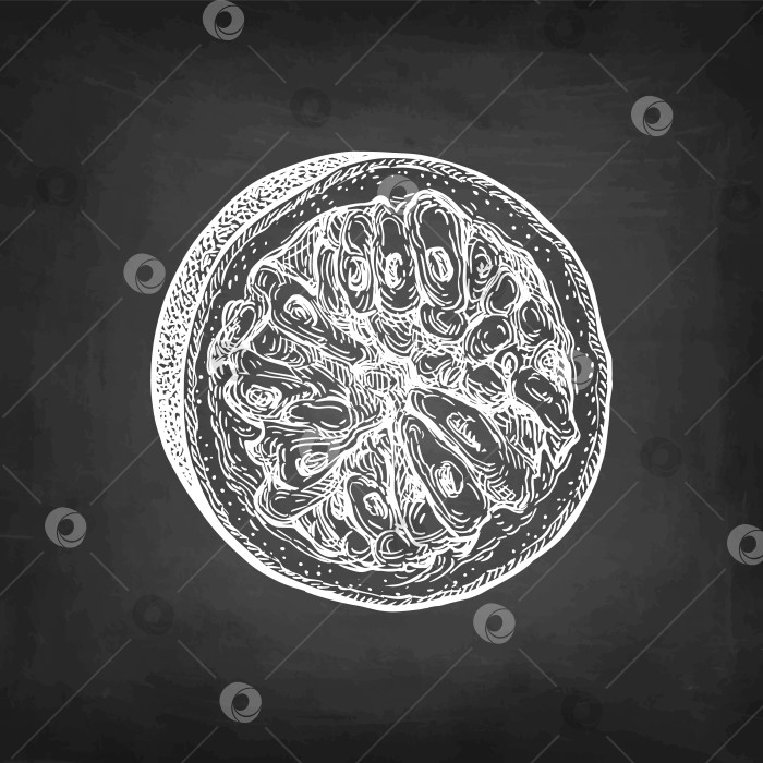 Скачать Набросок мелом с изображением маракуйи фотосток Ozero